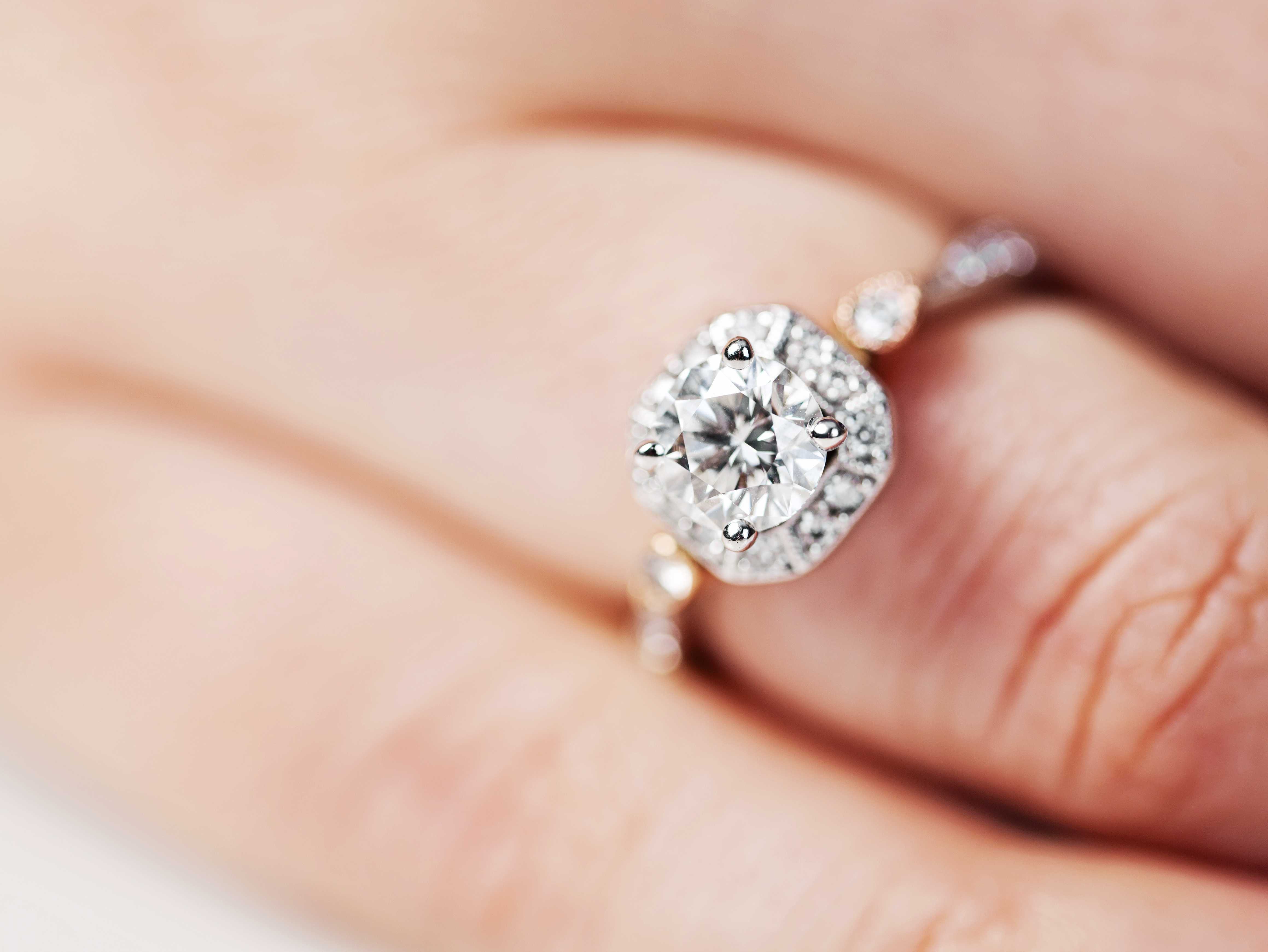 A Close-up Shot on an Engagement Ring
