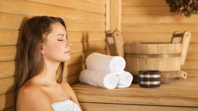 Woman resting at a Korean spa