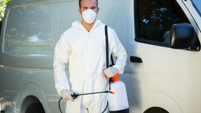 Man with pesticide