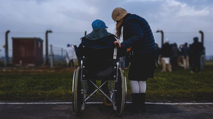 man on a wheelchair