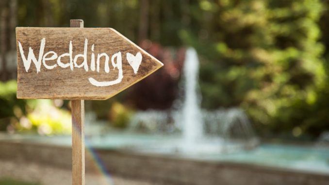 Wedding sign board