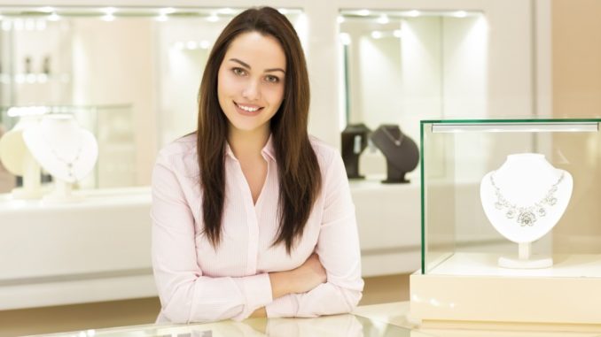 an entrepreneur inside her jewelry shop
