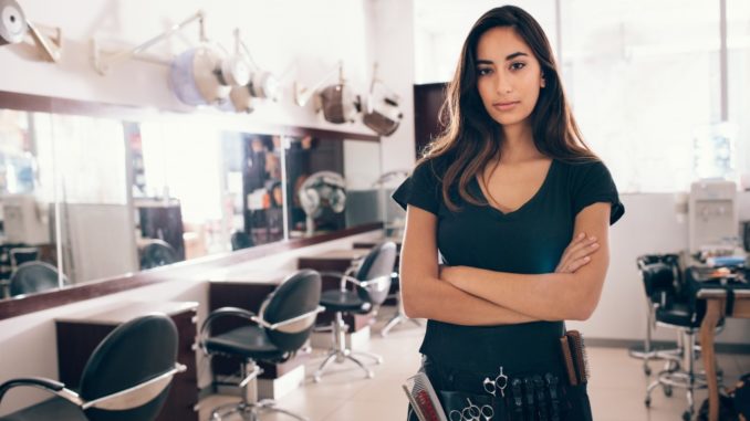 entrepreneur inside her own salon