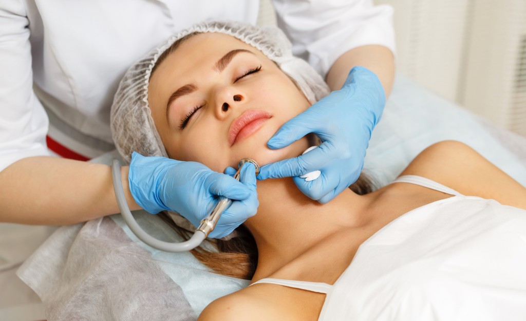 woman getting a facial