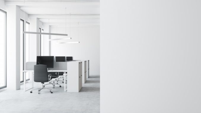 All white office space