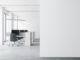 All white office space