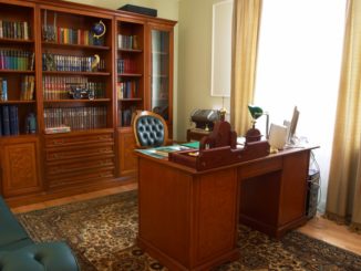 bookshelf in the study