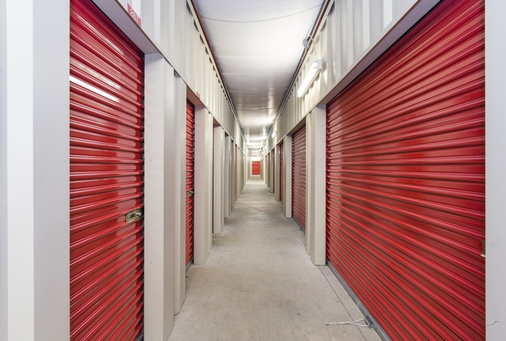 hallway of storage units