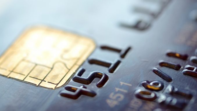 closeup of a credit card