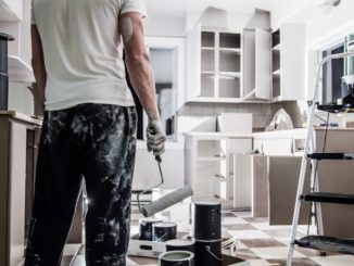 man remodelling his kitchen