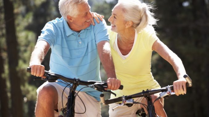 seniors joining a bike ride