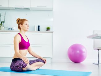 woman doing yoga