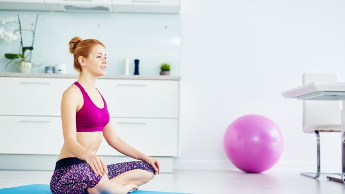 woman doing yoga