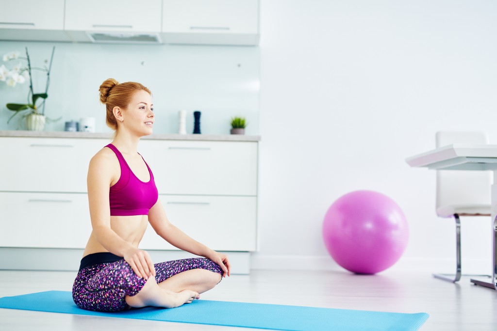 woman doing yoga