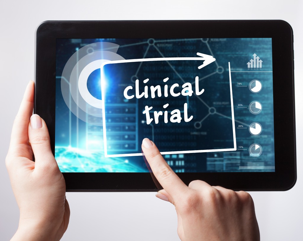 clinical trial written on the tablet