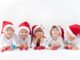 kids wearing santa hats