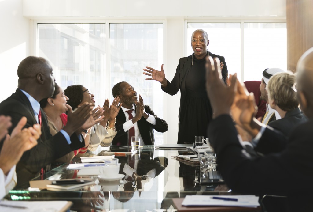 Employees in a conference room