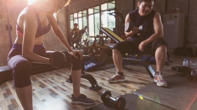 people working out at the gym