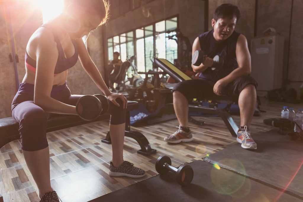 people working out at the gym