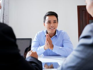 Man being interviewed for work