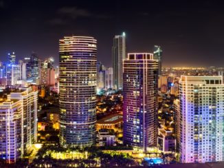 Night shot of skyline