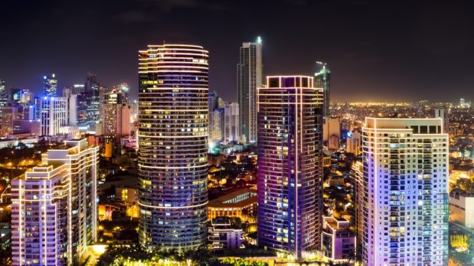 Night shot of skyline