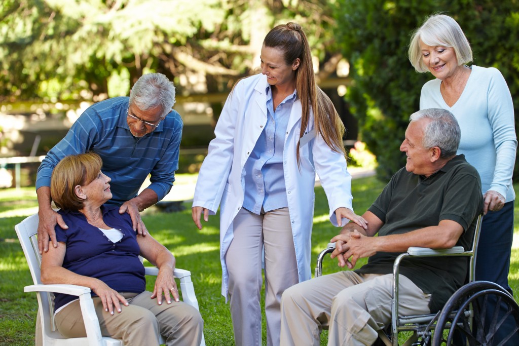 elderly with their doctor