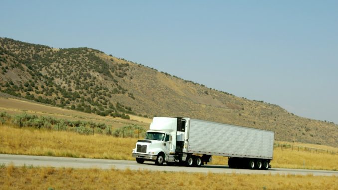 truck on the road