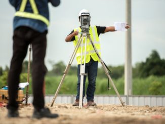 at a construction site