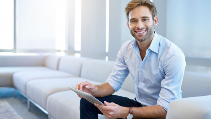 businessman on a couch