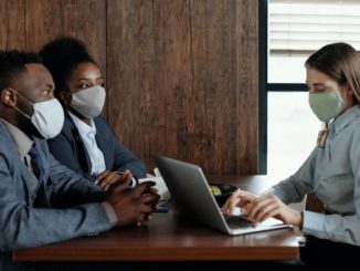 employees wearing mask