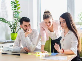 employees in small office