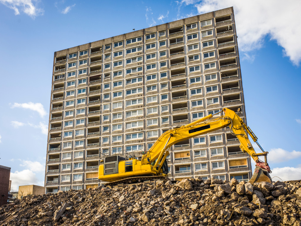 excavator at a construction site